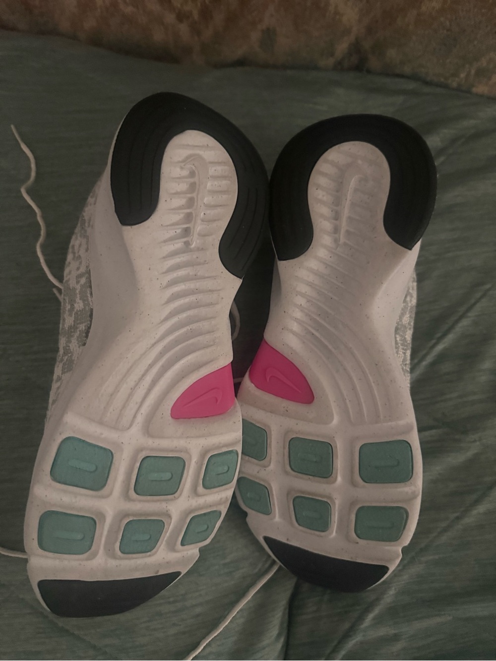 Nike Women's White Athletic Sneakers with Teal & Pink Accents - Picture 3 of 3